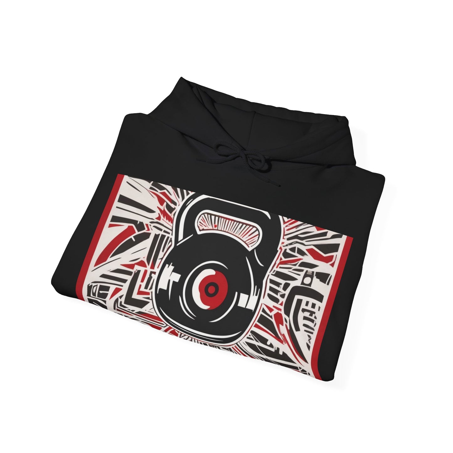 boostlete-recovery-progress-icon-kettlebell-outline-industrial-0366 — Unisex Heavy Blend Hooded Sweatshirt (Gildan)