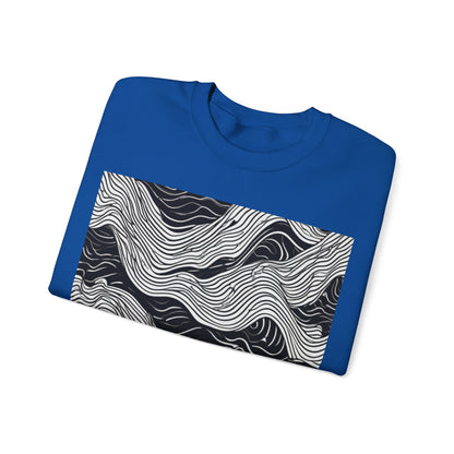 boostlete-field-day-pattern-topographic-line-art-0239 — Unisex Heavy Blend Crewneck Sweatshirt (Gildan)