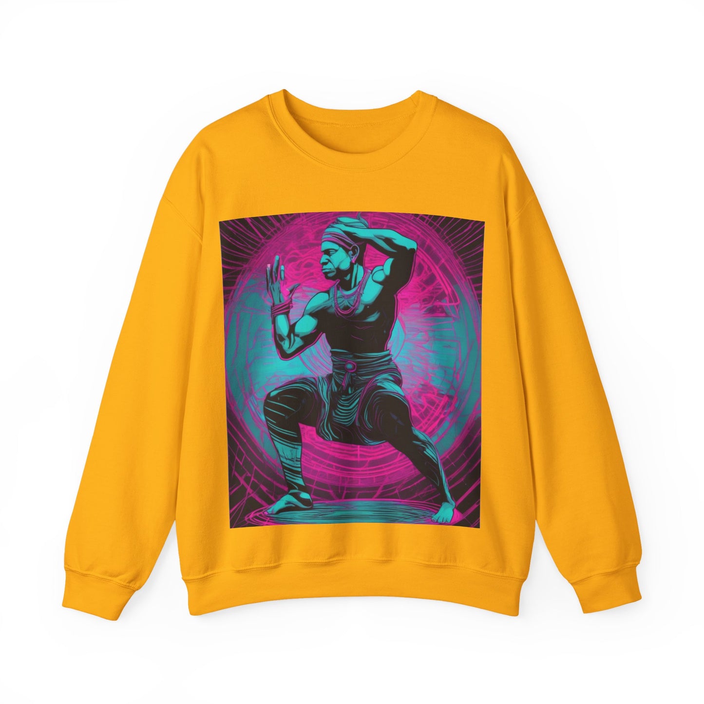 boostlete-rise-grind-scene-yogi-motion-line-art-0240 — Unisex Heavy Blend Crewneck Sweatshirt (Gildan)