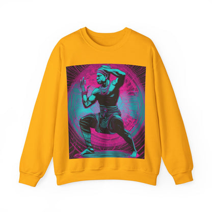 boostlete-rise-grind-scene-yogi-motion-line-art-0240 — Unisex Heavy Blend Crewneck Sweatshirt (Gildan)