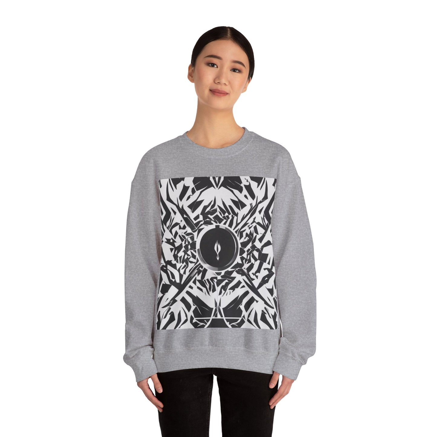 boostlete-am-crew-icon-flame-matte-geometric-0286 — Unisex Heavy Blend Crewneck Sweatshirt (Gildan)