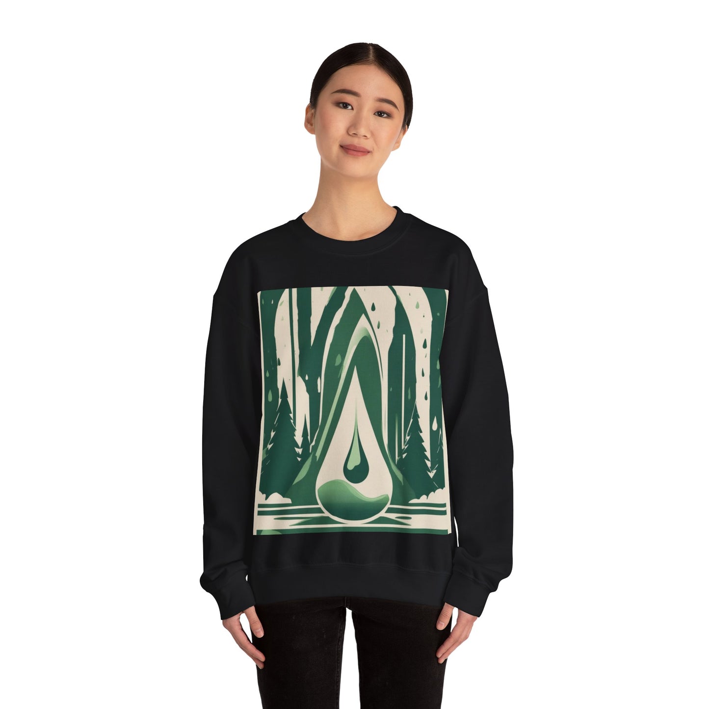 boostlete-quiet-power-icon-water-glitch-retro-0186 — Unisex Heavy Blend Crewneck (G18000)