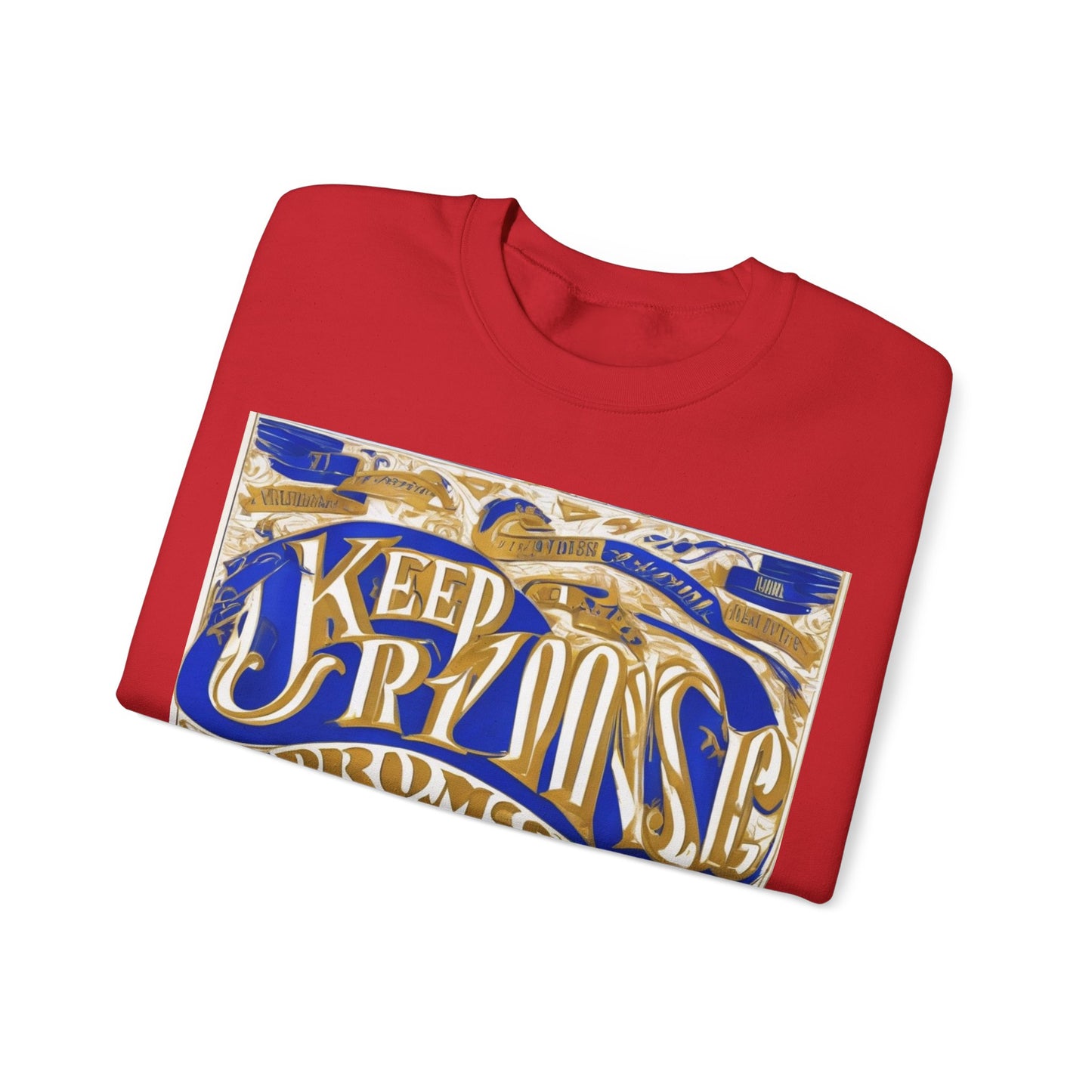 boostlete-am-crew-type-keep-the-promise-split-engraved-0101 — Unisex Heavy Blend Crewneck Sweatshirt (Gildan)