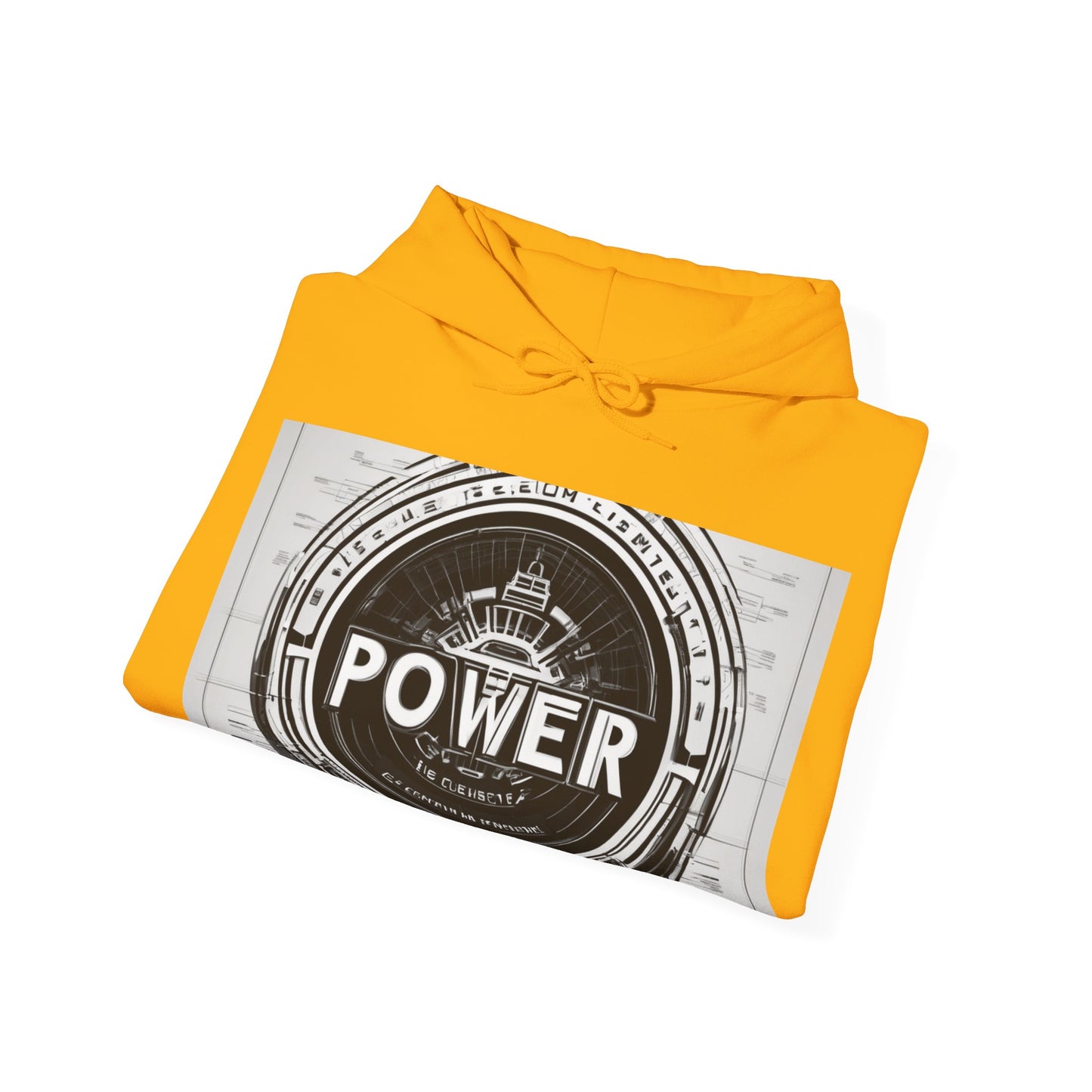 boostlete-boost-mode-type-power-in-quiet-badge-blueprint-0245 — Unisex Heavy Blend Hooded Sweatshirt (Gildan)