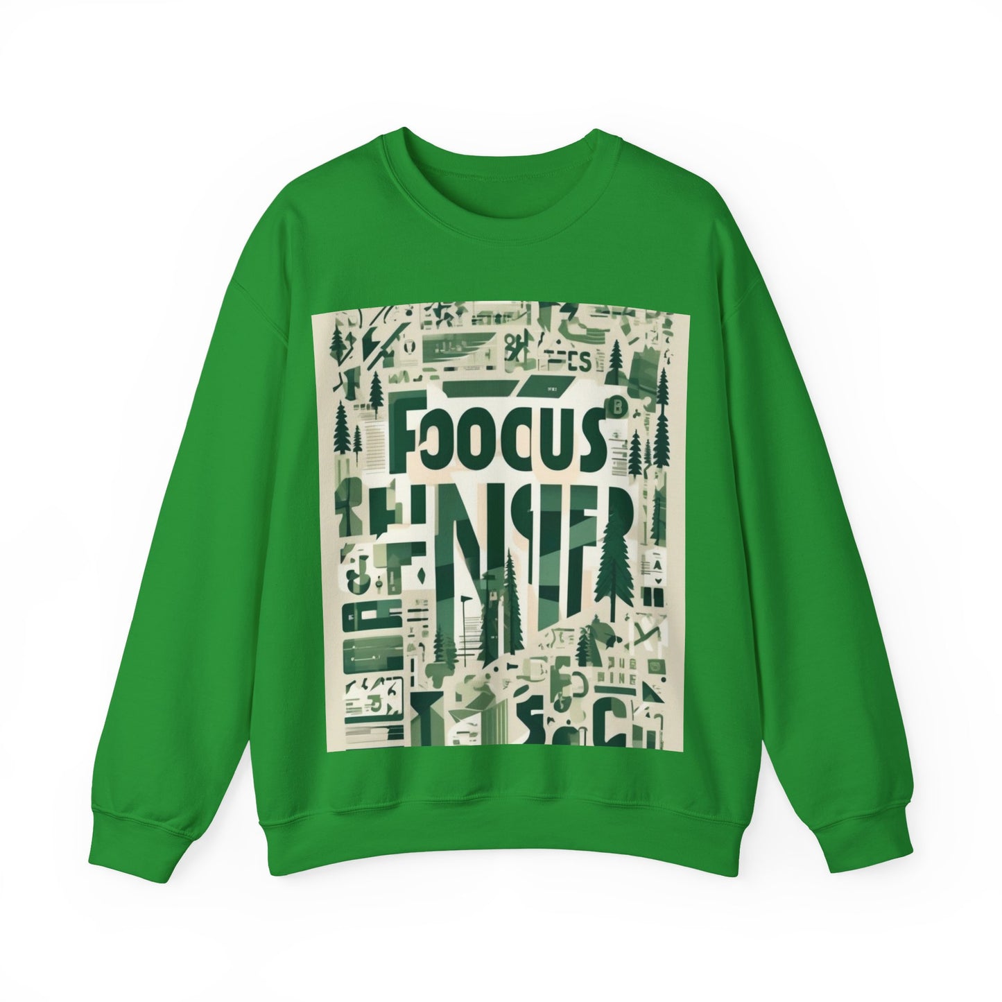 boostlete-boost-mode-type-focus-finish-banner-modern-0113 — Unisex Heavy Blend Crewneck Sweatshirt (Gildan)