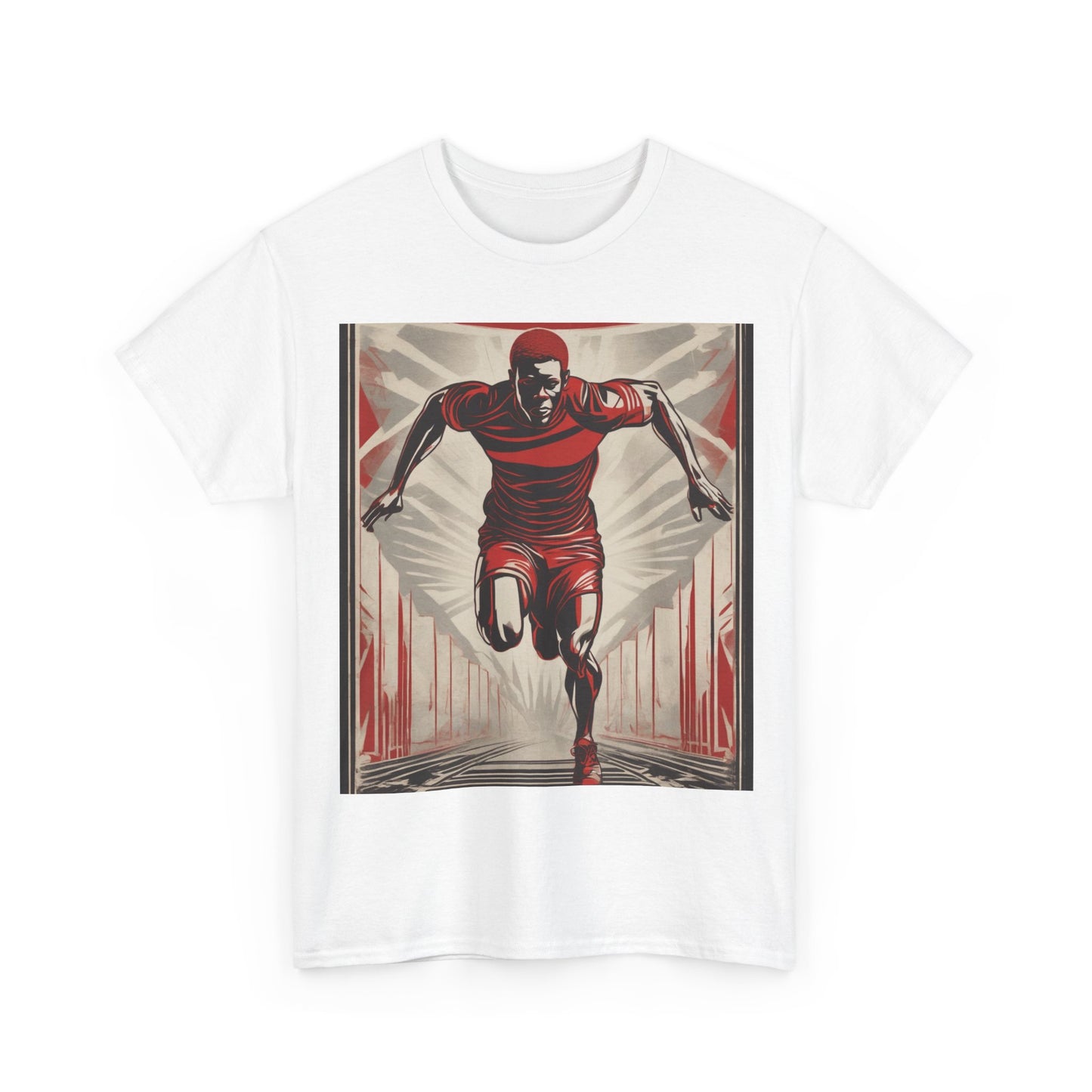 boostlete-am-crew-scene-sprinter-outline-athletic-0228 — Unisex Heavy Cotton Tee (Gildan 5000)