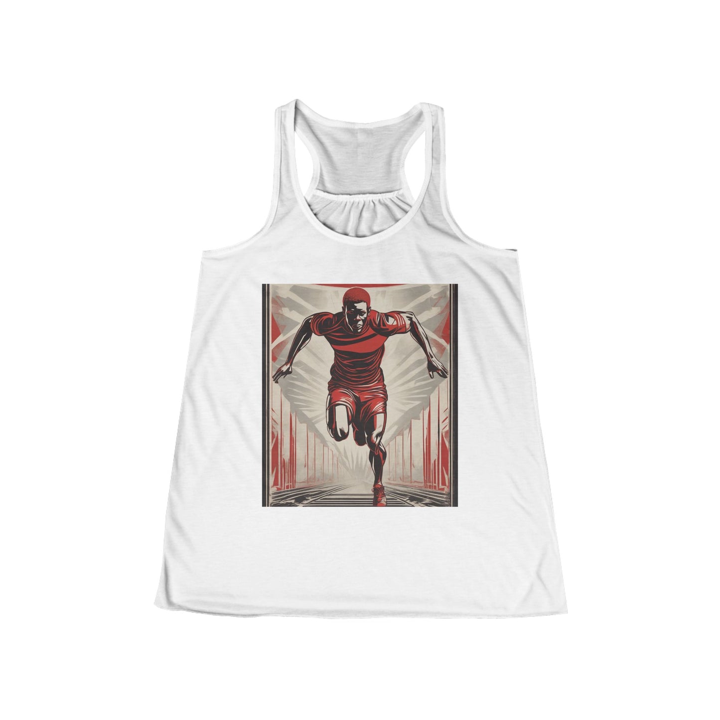 boostlete-am-crew-scene-sprinter-outline-athletic-0228 — Women's Flowy Racerback Tank (B+C 8800)