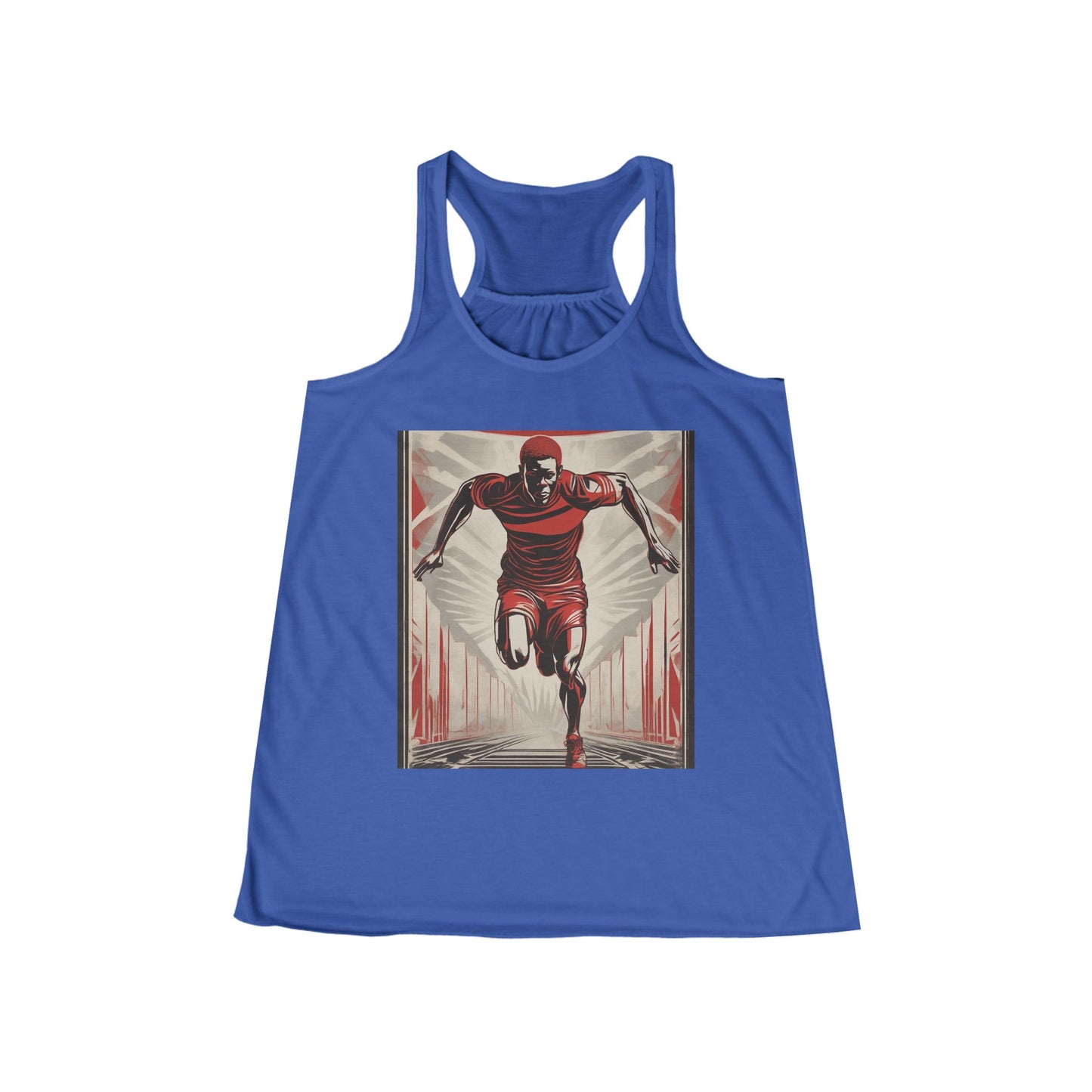 boostlete-am-crew-scene-sprinter-outline-athletic-0228 — Women's Flowy Racerback Tank (B+C 8800)