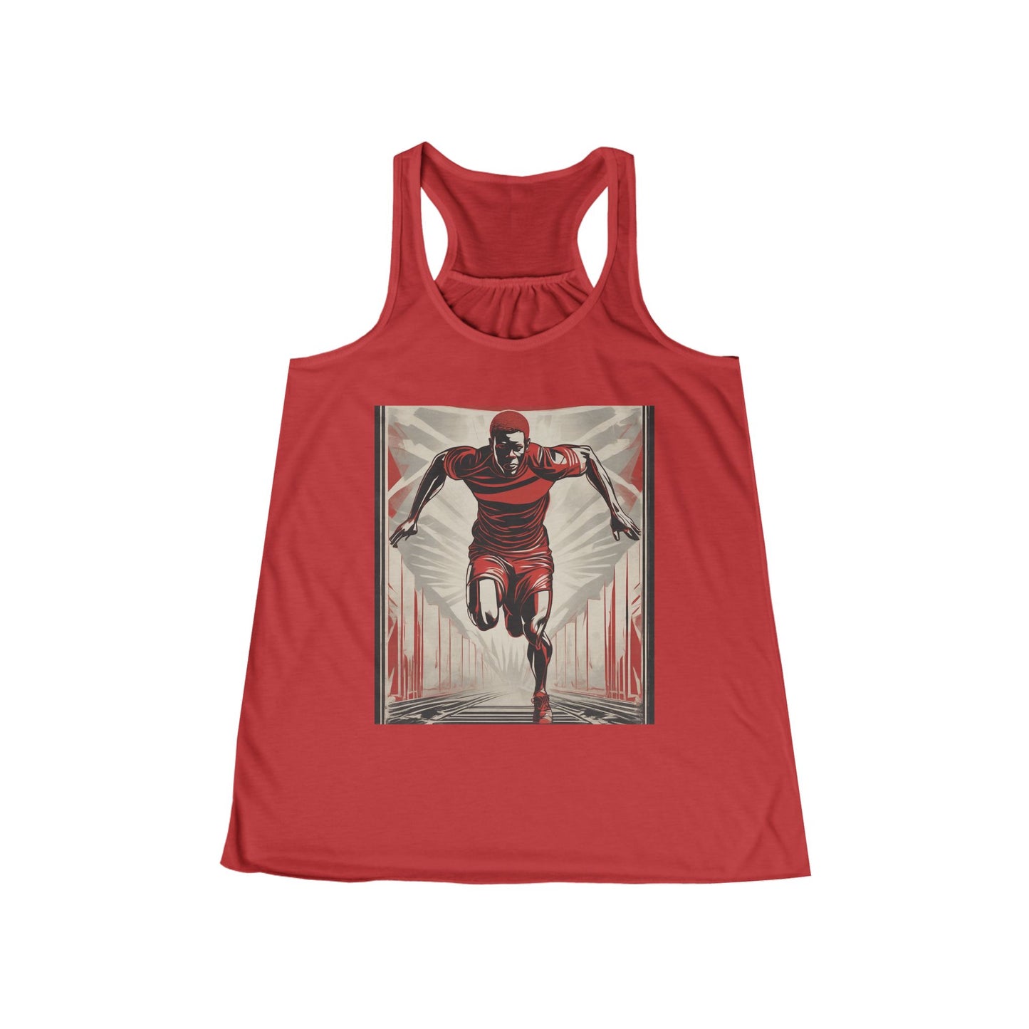 boostlete-am-crew-scene-sprinter-outline-athletic-0228 — Women's Flowy Racerback Tank (B+C 8800)