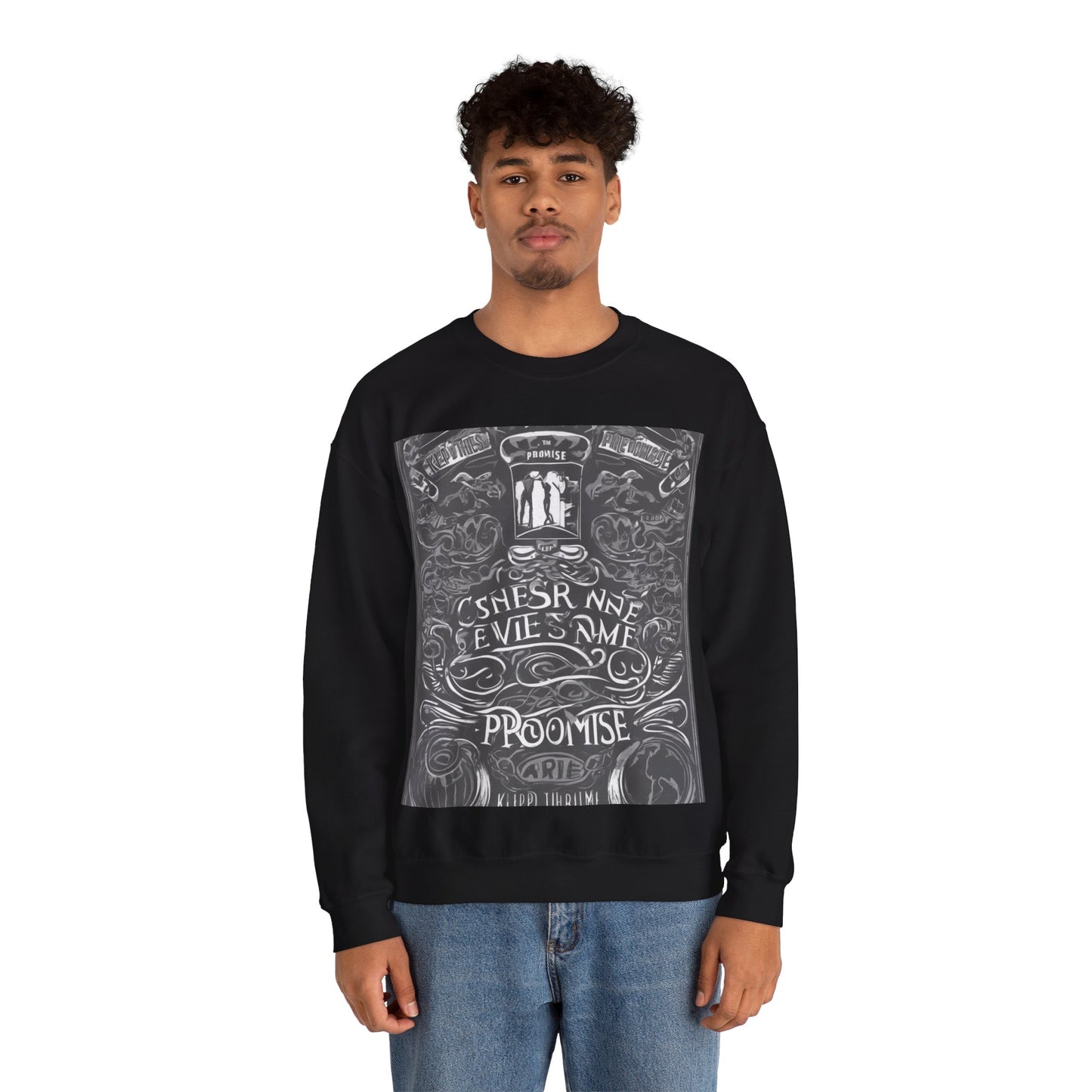 boostlete-boost-mode-type-keep-the-promise-big-monoline-0049 — Unisex Heavy Blend Crewneck (G18000)