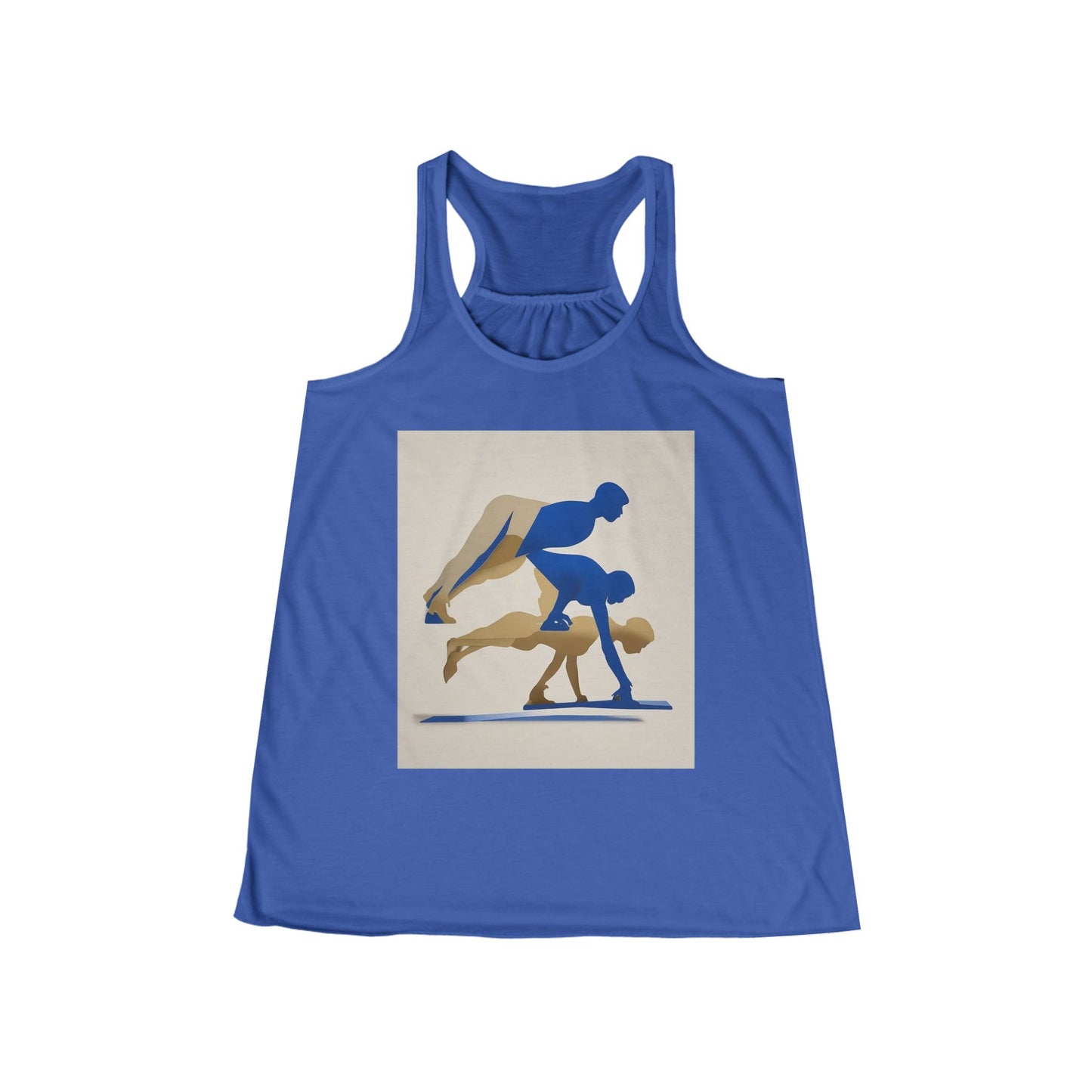 boostlete-mile-by-mile-scene-push-up-duotone-paper-0040 — Women's Flowy Racerback Tank (B+C 8800)
