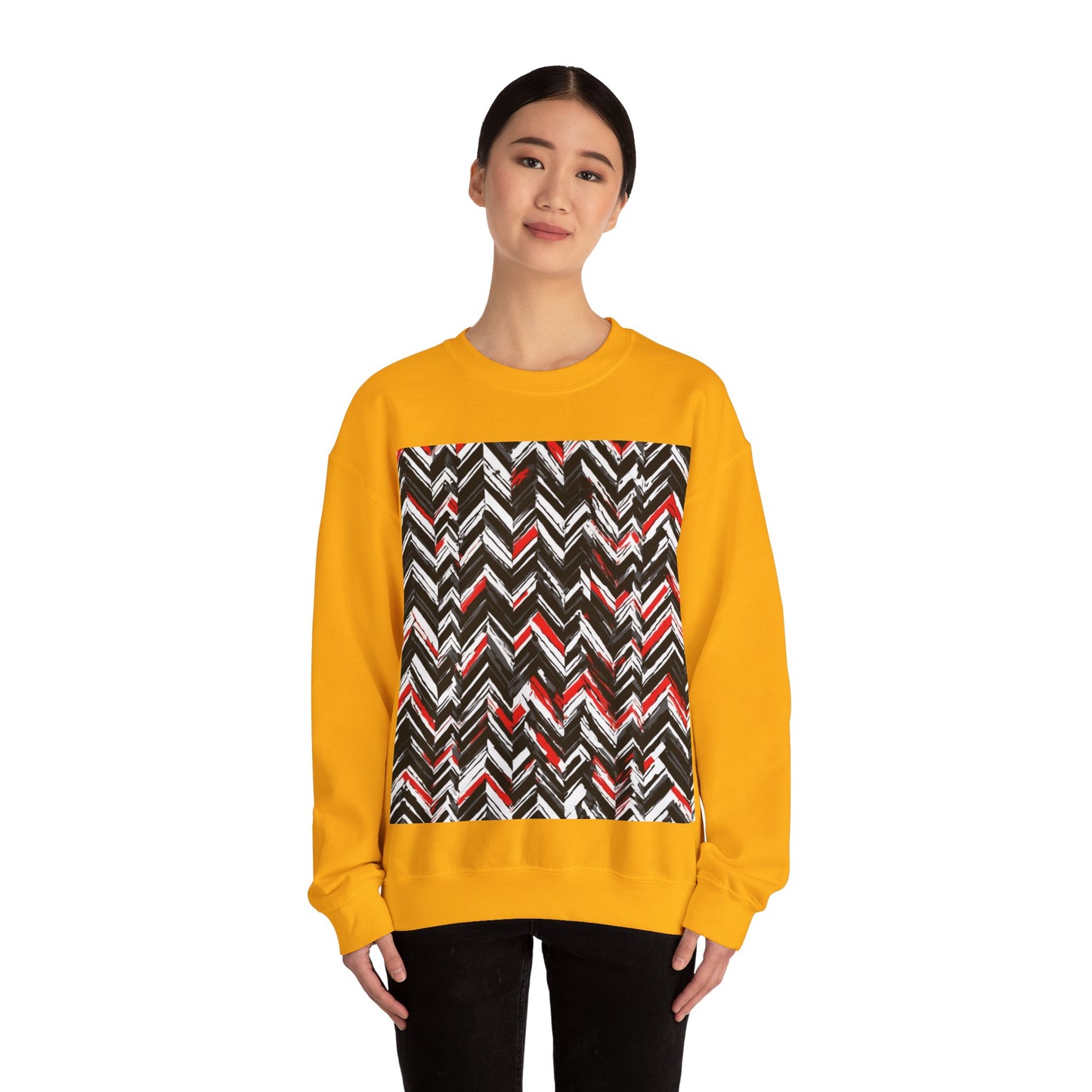 boostlete-am-crew-pattern-chevron-geometric-0659 — Unisex Heavy Blend Crewneck (G18000)