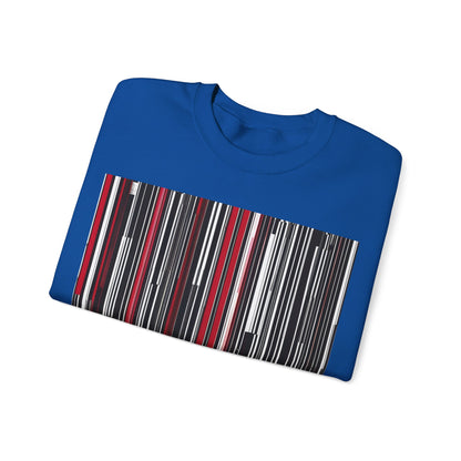 boostlete-am-crew-pattern-barcode-athletic-0911 — Unisex Heavy Blend Crewneck (G18000)