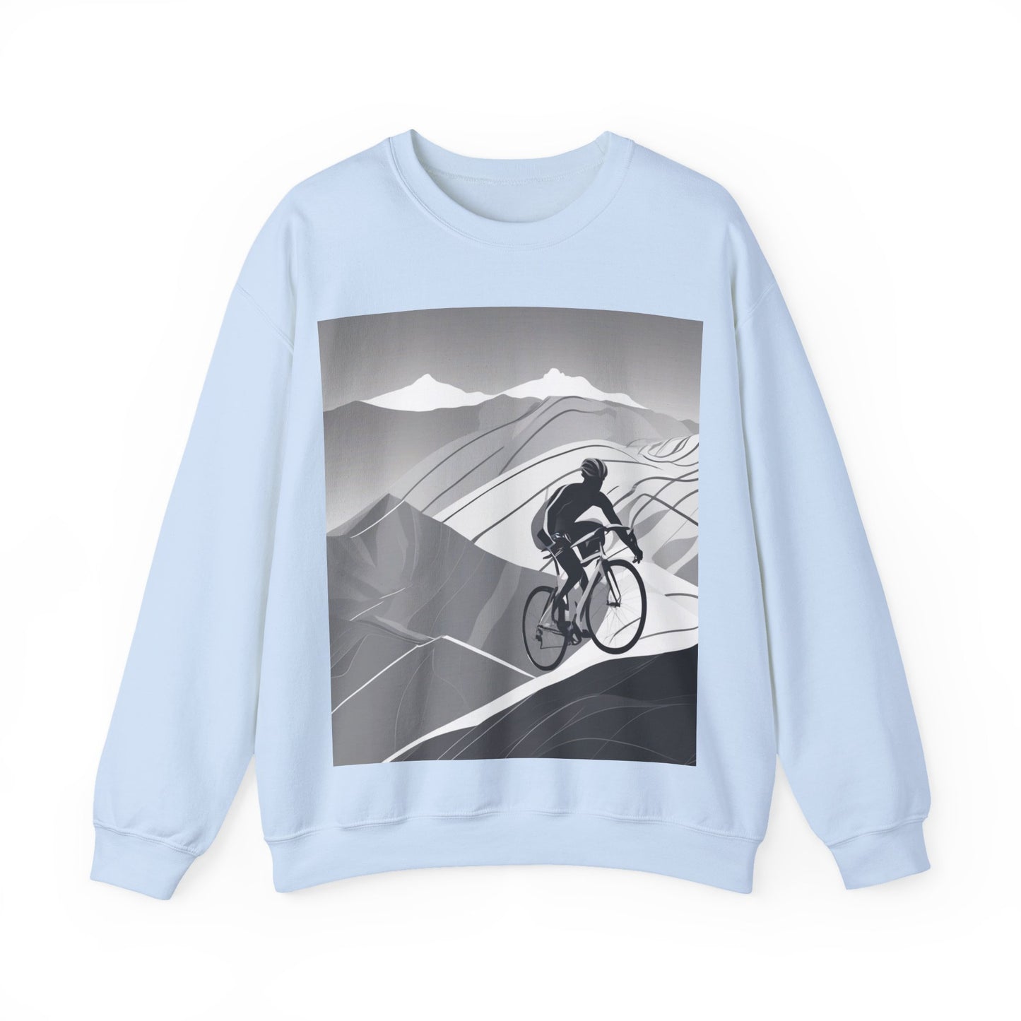 boostlete-recovery-progress-scene-cyclist-motion-vector-0808 — Unisex Heavy Blend Crewneck (G18000)