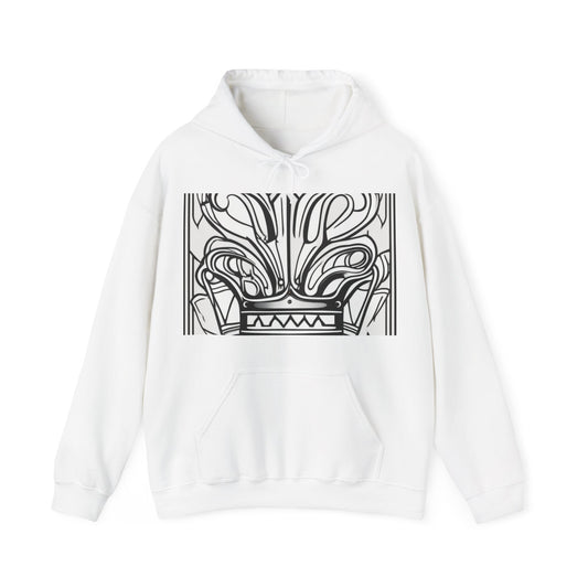 boostlete-boost-mode-icon-crown-offset-line-art-0190 — Unisex Heavy Blend Hooded Sweatshirt (Gildan)