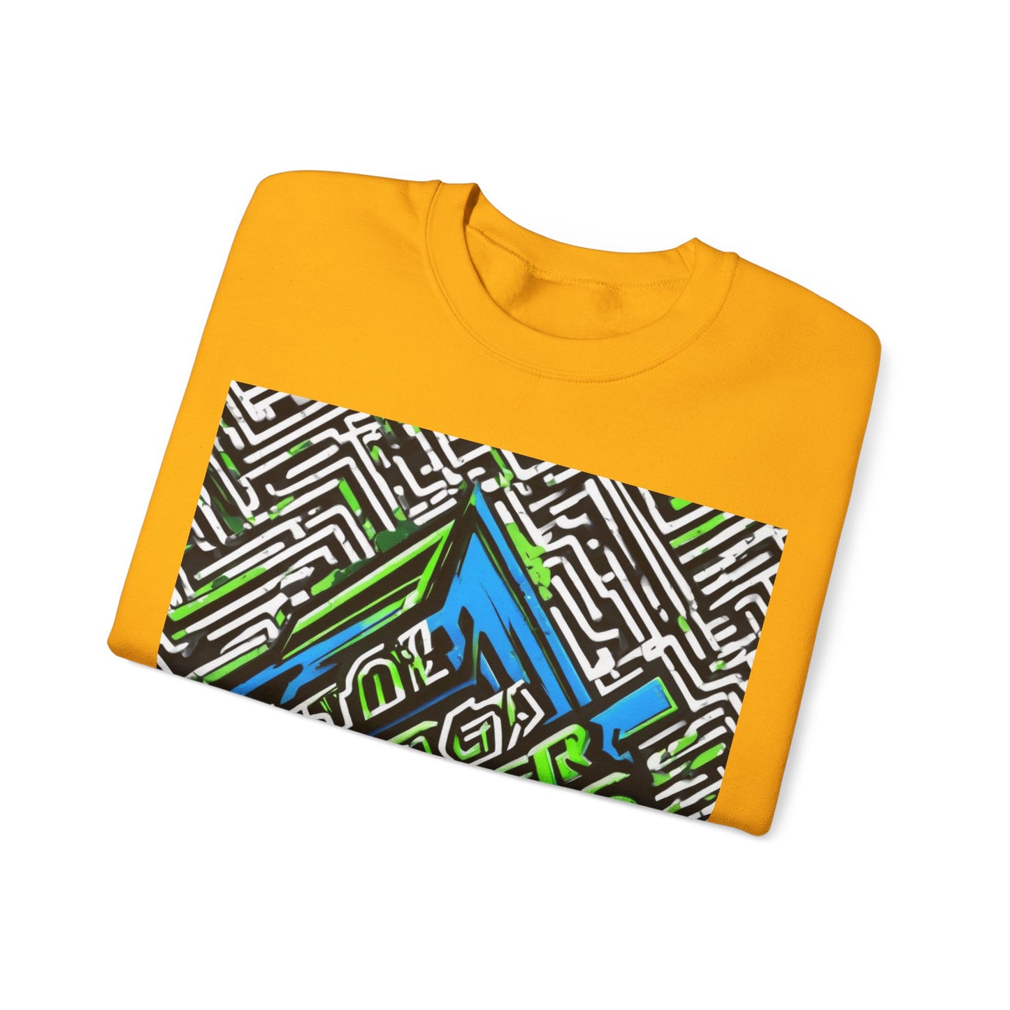 boostlete-am-crew-type-stronger-signals-diagonal-badge-1077 — Unisex Heavy Blend Crewneck (G18000)