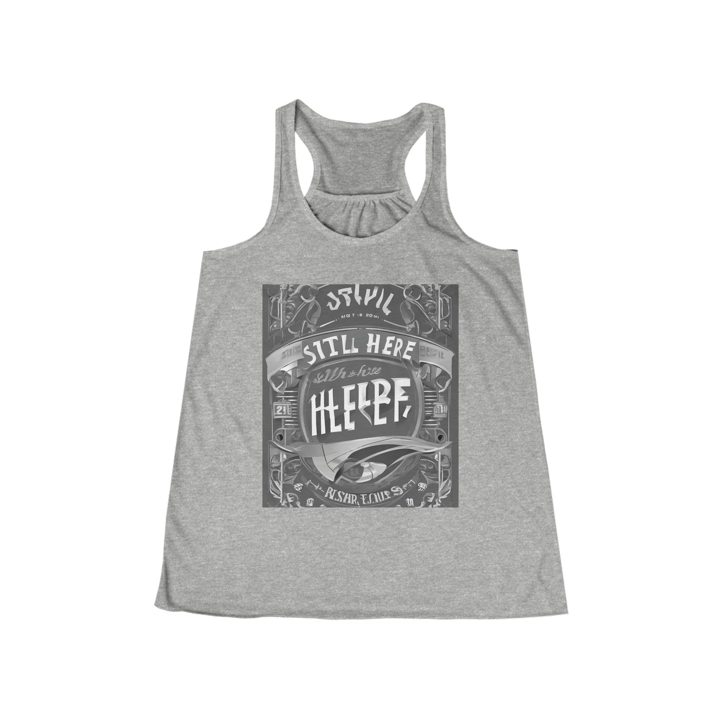 boostlete-recovery-progress-type-still-here-banner-paper-0201 — Women's Flowy Racerback Tank (B+C 8800)