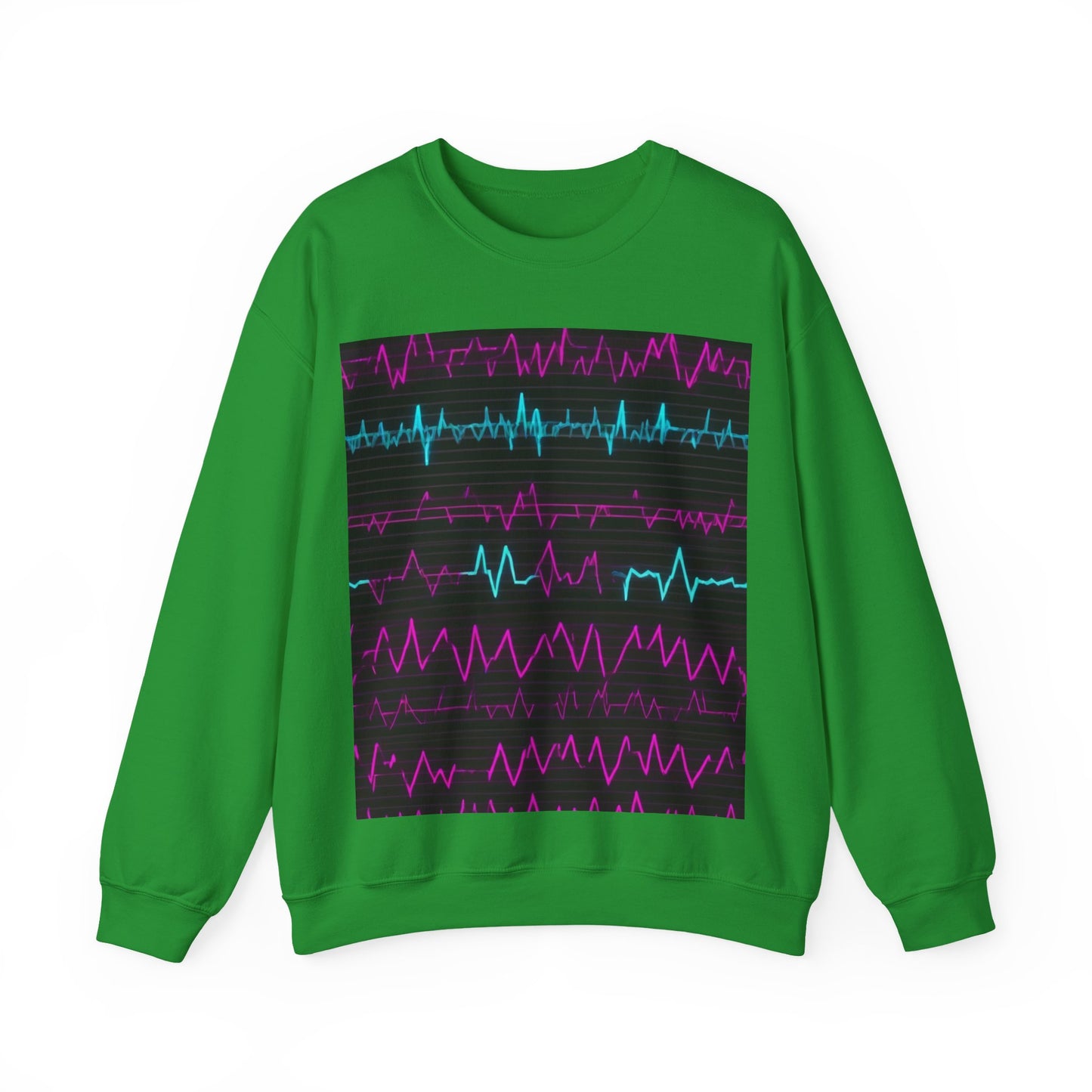 boostlete-boost-mode-pattern-ekg-modern-0111 — Unisex Heavy Blend Crewneck Sweatshirt (Gildan)