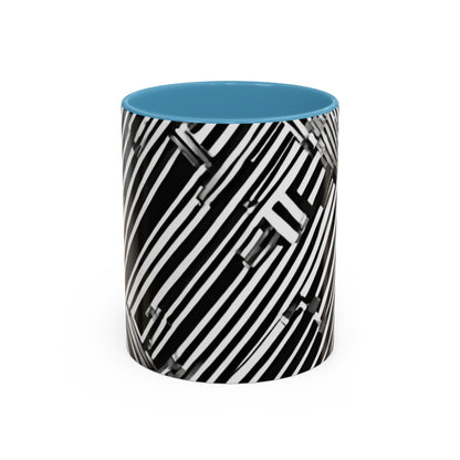 boostlete-mile-by-mile-pattern-barcode-monoline-0059 — Accent Mug 11oz/15oz