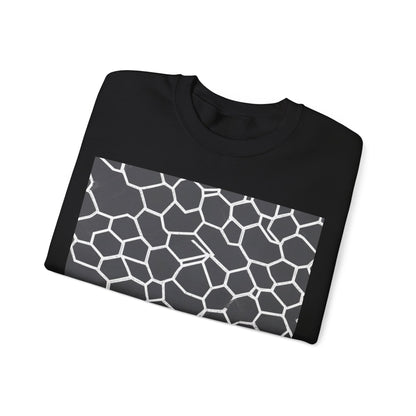 boostlete-iron-intent-pattern-hex-blueprint-0063 — Unisex Heavy Blend Crewneck Sweatshirt (Gildan)