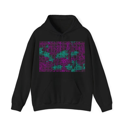 boostlete-boost-mode-pattern-plate-number-monoline-0079 — Unisex Heavy Blend Hooded Sweatshirt (Gildan)