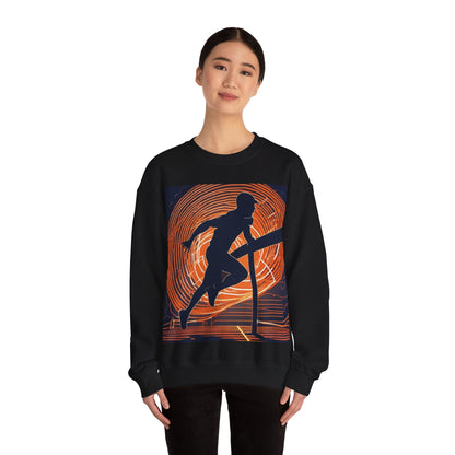 boostlete-iron-intent-scene-hurdler-neon-modern-0264 — Unisex Heavy Blend Crewneck Sweatshirt (Gildan)