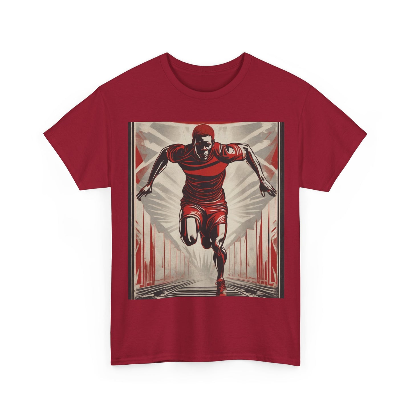 boostlete-am-crew-scene-sprinter-outline-athletic-0228 — Unisex Heavy Cotton Tee (Gildan 5000)