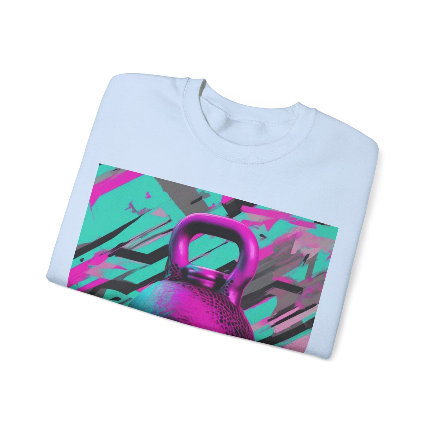 boostlete-mile-by-mile-scene-kettlebell-3d-monoline-1364 — Unisex Heavy Blend Crewneck (G18000)