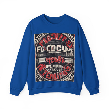 boostlete-mile-by-mile-type-focus-over-feelings-split-retro-0841 — Unisex Heavy Blend Crewneck (G18000)