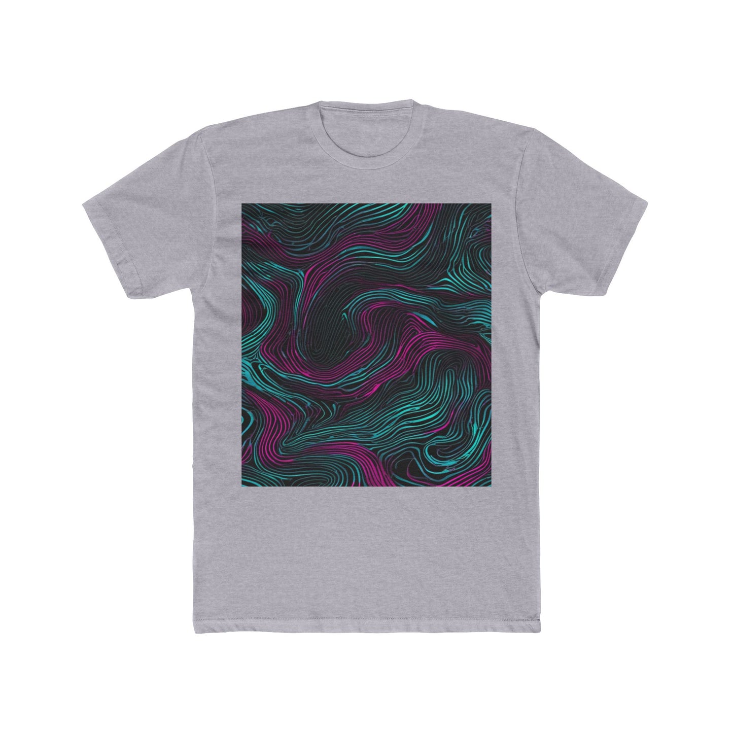 boostlete-am-crew-pattern-topographic-monoline-0075 — Unisex Cotton Crew Tee (NL 3600)