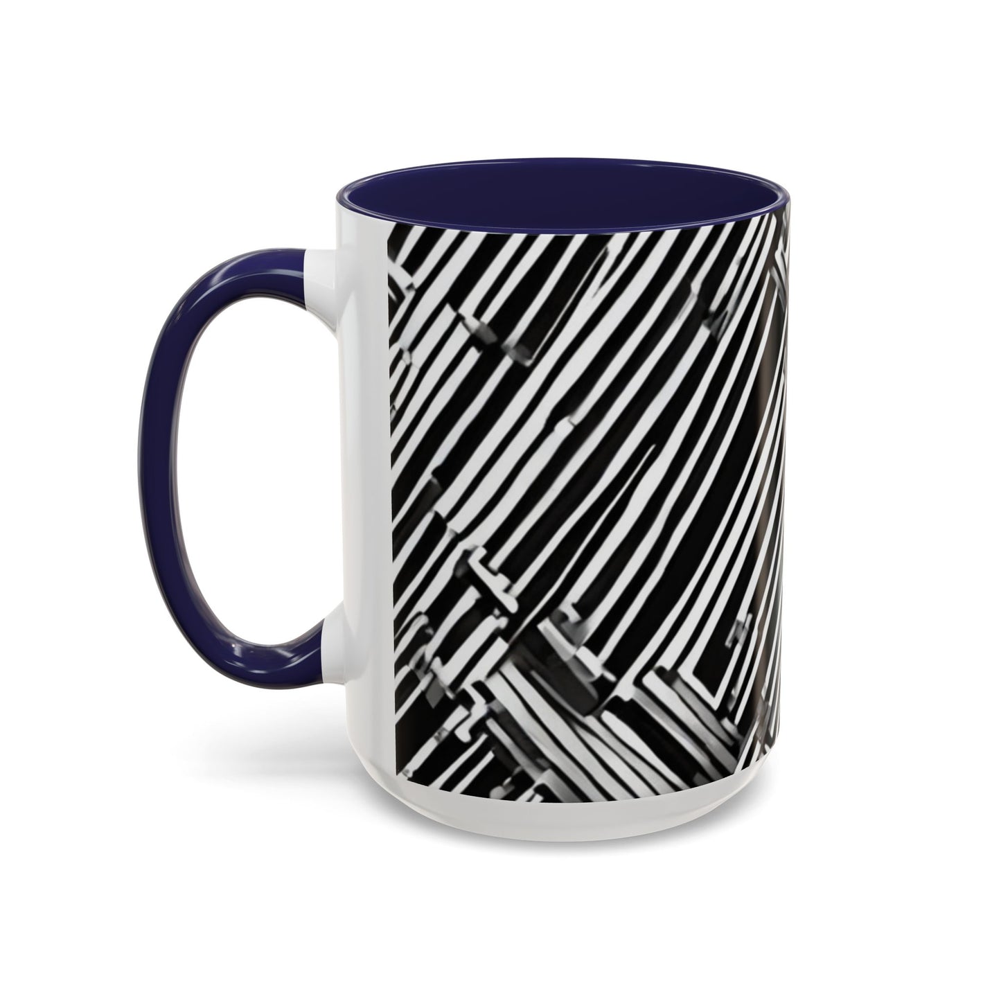 boostlete-mile-by-mile-pattern-barcode-monoline-0059 — Accent Mug 11oz/15oz