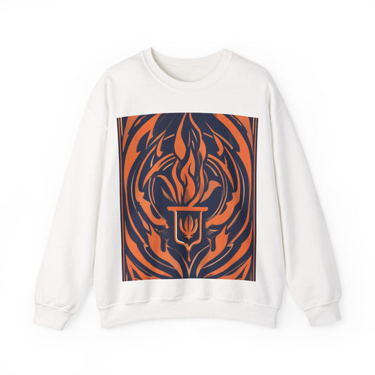 boostlete-quiet-power-icon-flame-duotone-athletic-0158 — Unisex Heavy Blend Crewneck Sweatshirt (Gildan)