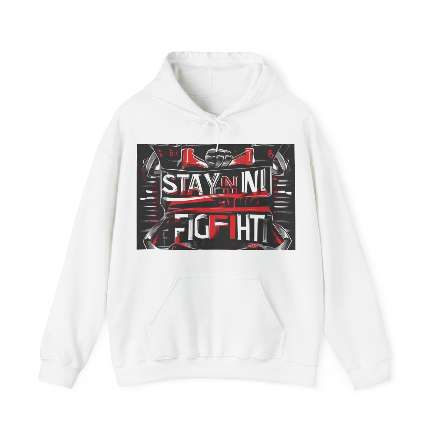 boostlete-rise-grind-type-stay-in-the-fight-banner-retro-1441 — Unisex Heavy Blend Hoodie (G18500)