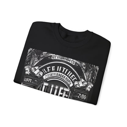 boostlete-am-crew-type-lift-the-standard-banner-engraved-0665 — Unisex Heavy Blend Crewneck (G18000)