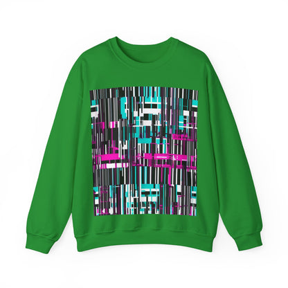 boostlete-am-crew-pattern-barcode-bold-0023 — Unisex Heavy Blend Crewneck Sweatshirt (Gildan)