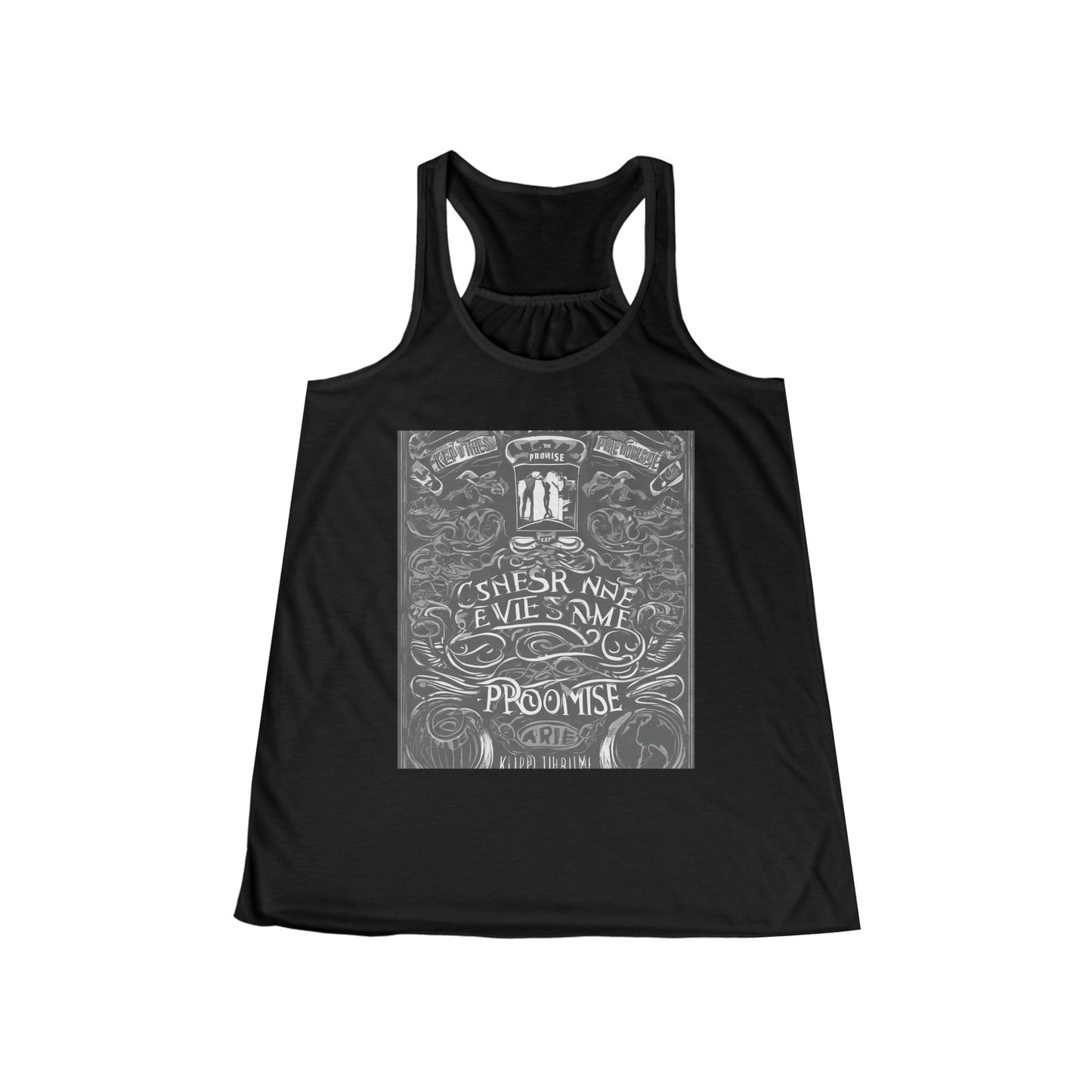 boostlete-boost-mode-type-keep-the-promise-big-monoline-0049 — Women's Flowy Racerback Tank (B+C 8800)