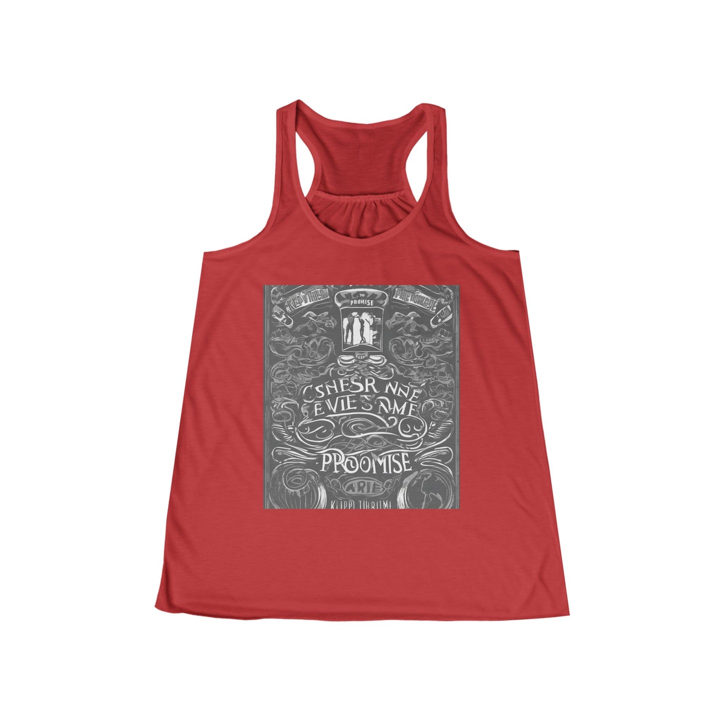 boostlete-boost-mode-type-keep-the-promise-big-monoline-0049 — Women's Flowy Racerback Tank (B+C 8800)