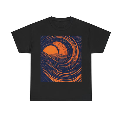 boostlete-rise-grind-icon-sunrise-speed-line-art-0202 — Unisex Heavy Cotton Tee (Gildan 5000)