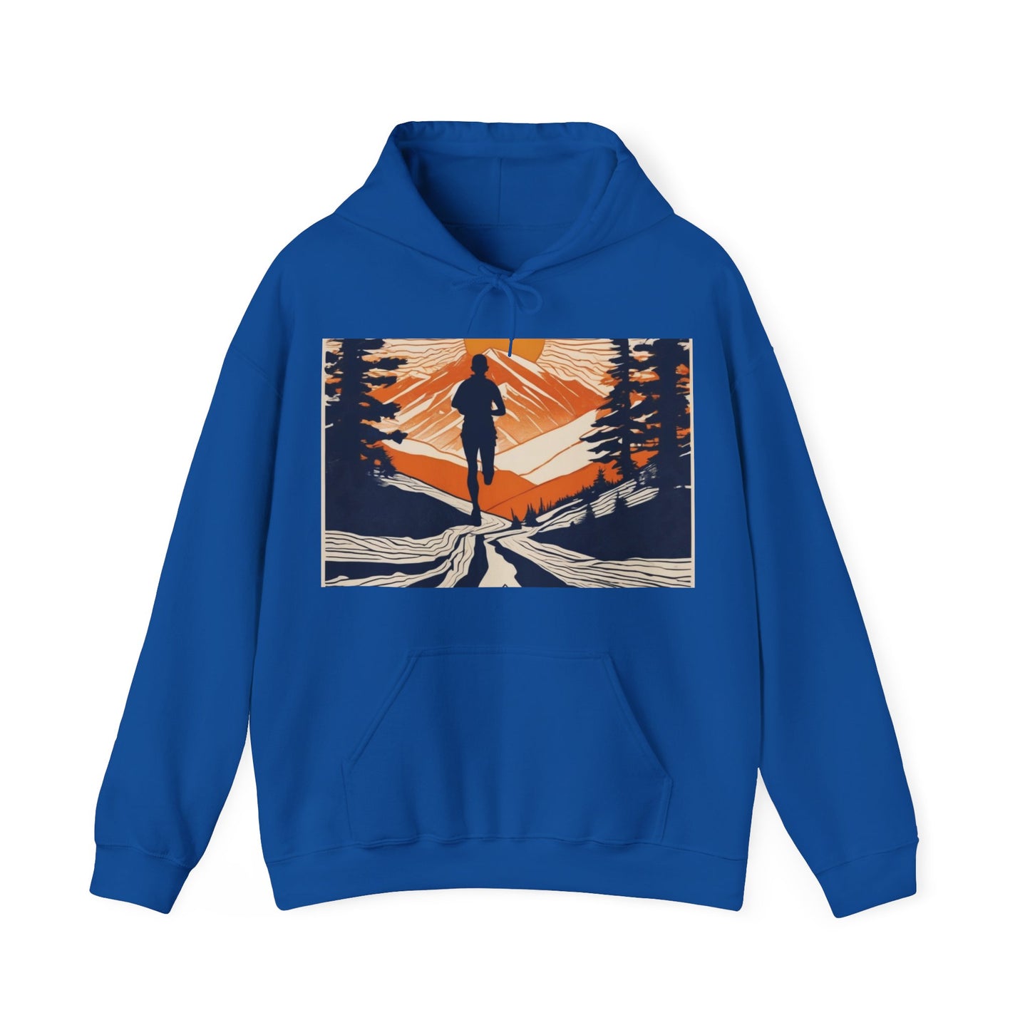 boostlete-iron-intent-scene-trail-glitch-badge-0100 — Unisex Heavy Blend Hooded Sweatshirt (Gildan)
