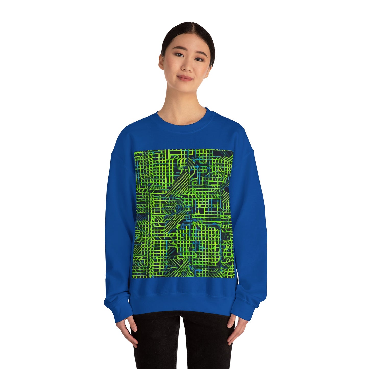 boostlete-quiet-power-pattern-stair-steps-industrial-0751 — Unisex Heavy Blend Crewneck (G18000)