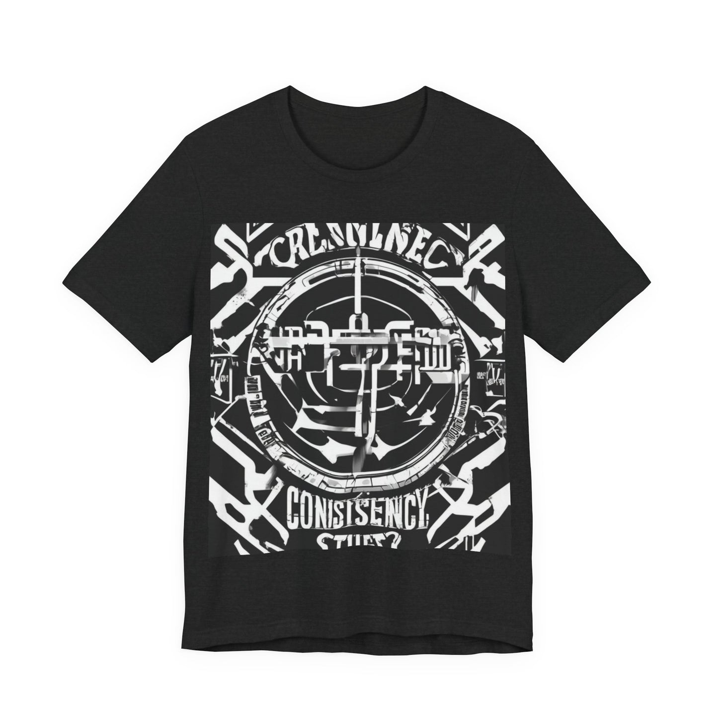 boostlete-am-crew-type-consistency-is-the-flex-centered-industrial-0137 — Unisex Jersey Short Sleeve (B+C 3001)