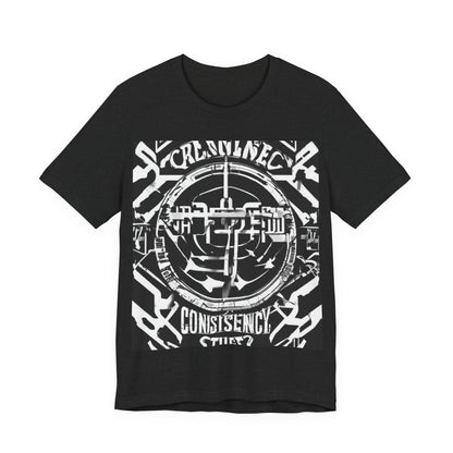 boostlete-am-crew-type-consistency-is-the-flex-centered-industrial-0137 — Unisex Jersey Short Sleeve (B+C 3001)