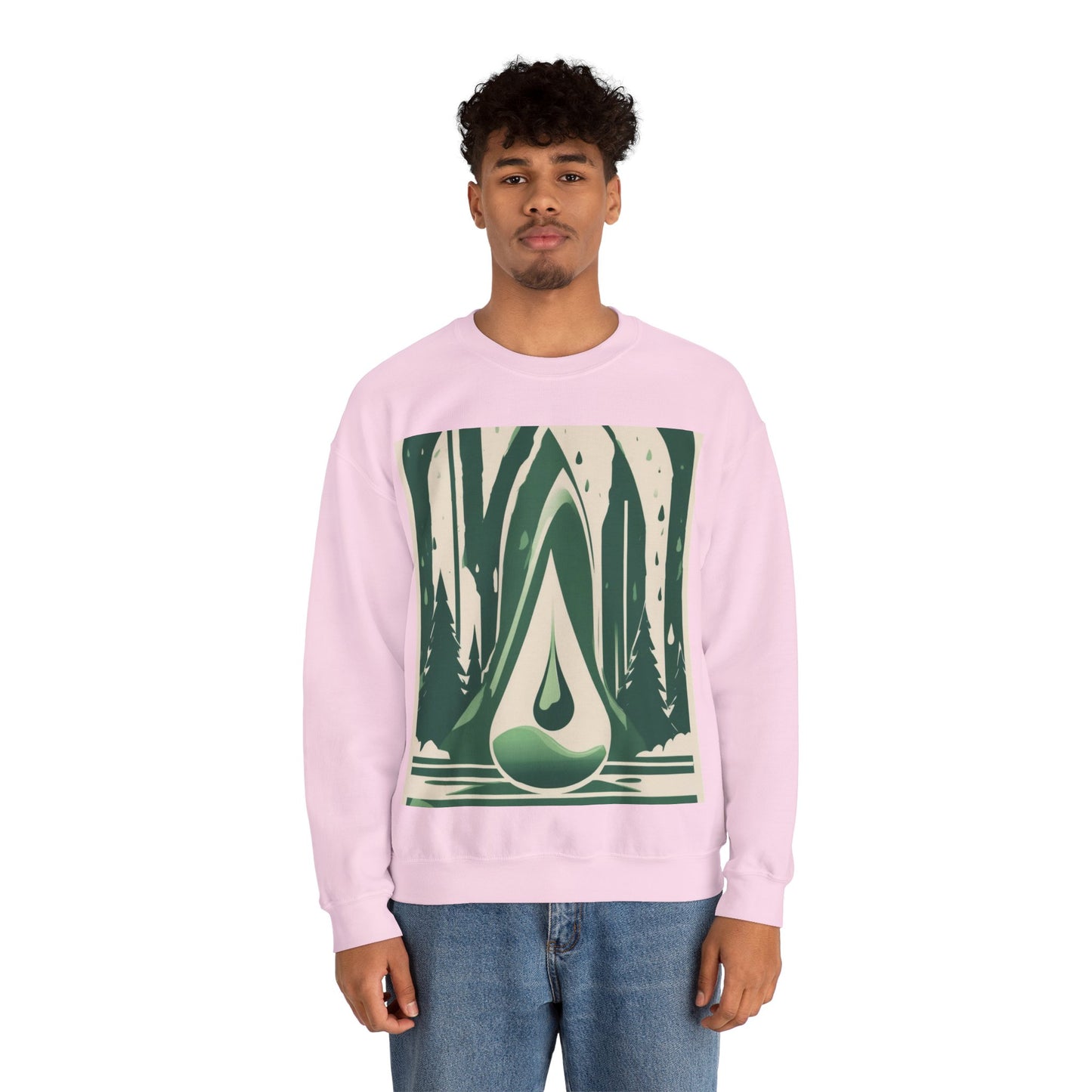 boostlete-quiet-power-icon-water-glitch-retro-0186 — Unisex Heavy Blend Crewneck (G18000)
