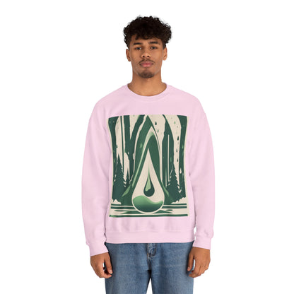 boostlete-quiet-power-icon-water-glitch-retro-0186 — Unisex Heavy Blend Crewneck (G18000)