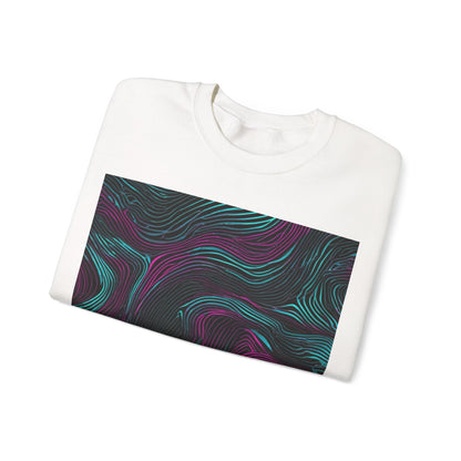 boostlete-am-crew-pattern-topographic-monoline-0075 — Unisex Heavy Blend Crewneck Sweatshirt (Gildan)