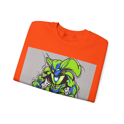 boostlete-quiet-power-type-boost-mode-on-outline-over-solid-modern-0741 — Unisex Heavy Blend Crewneck (G18000)