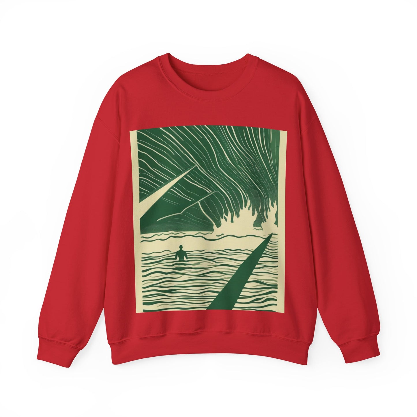 boostlete-mile-by-mile-icon-swimmer-motion-isometric-0078 — Unisex Heavy Blend Crewneck Sweatshirt (Gildan)