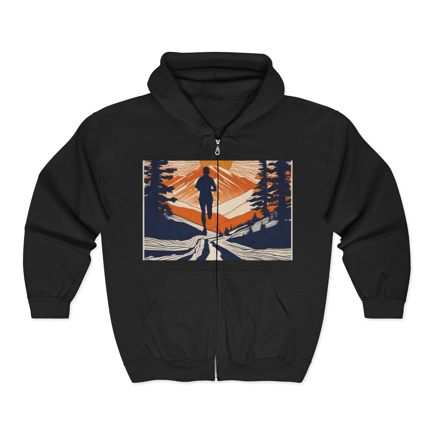 boostlete-iron-intent-scene-trail-glitch-badge-0100 — Unisex Heavy Blend Full-Zip Hooded Sweatshirt