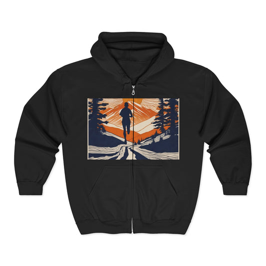 boostlete-iron-intent-scene-trail-glitch-badge-0100 — Unisex Heavy Blend Full-Zip Hooded Sweatshirt