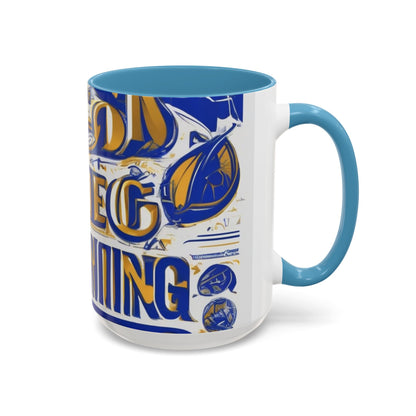 boostlete-am-crew-type-own-the-morning-outline-over-solid-vector-0429 — Accent Mug 11/15oz